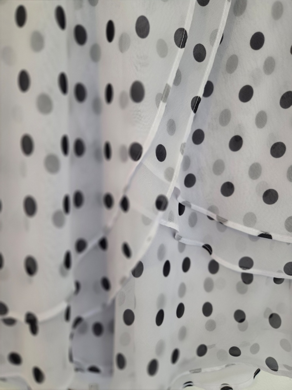 Joseph Ribkoff tank top polkadot 8 black/white tiers sleeveless wedding guest - Picture 4 of 8